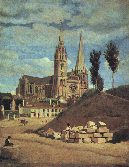  Jean Baptiste Camille  Corot Chartres Cathedral